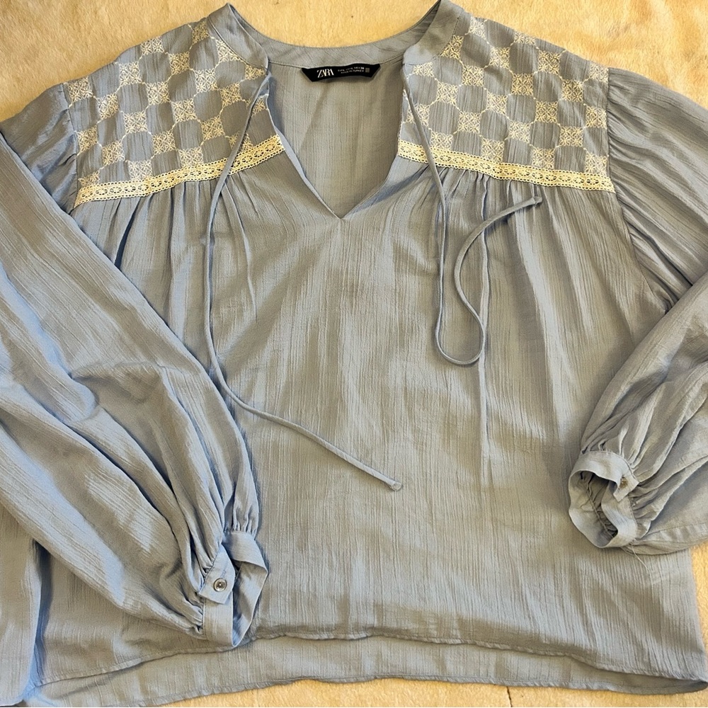 Zara Light Blue Women's Top